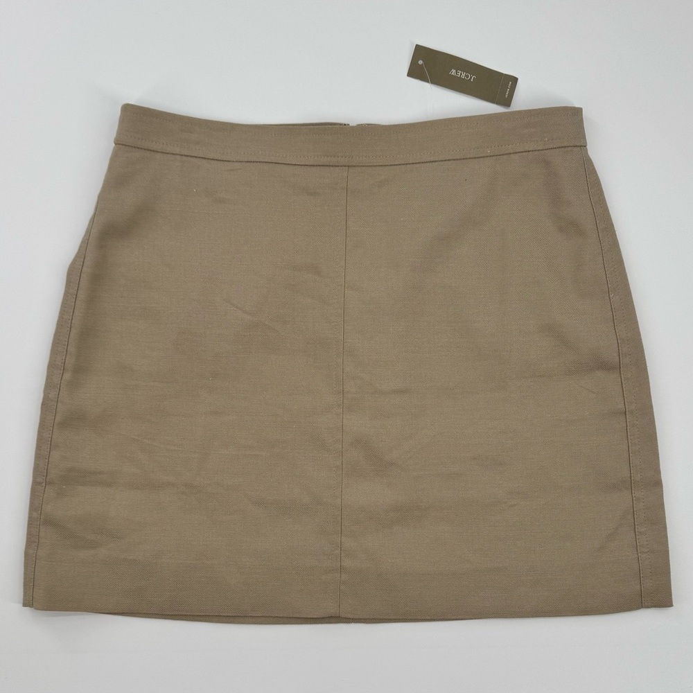 J.Crew Natasha Lined Skirt Stretch Linen Blend In Flax Size 4 NWT